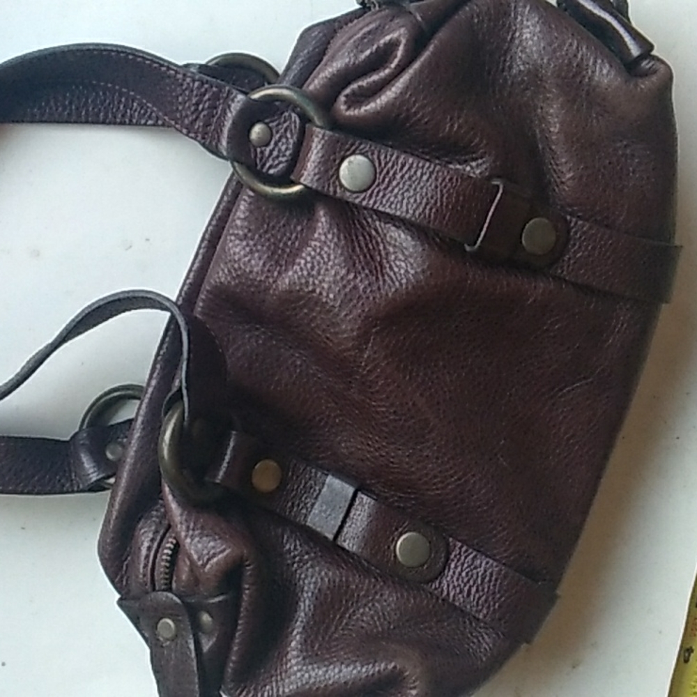 Purse, brown leather - Picture 5 of 6